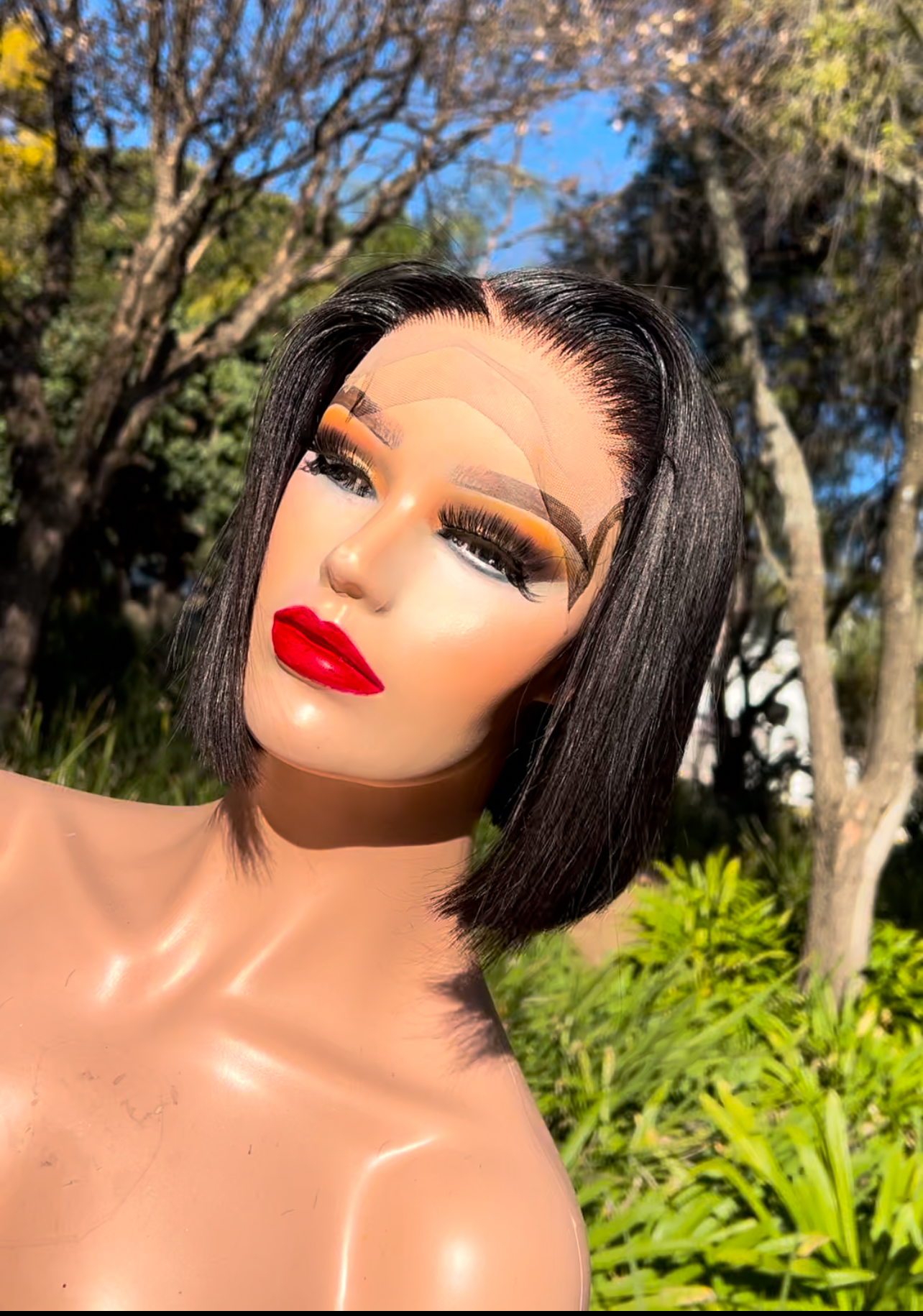 10 inches 5x5 Double Drawn Gluless Bob Wig